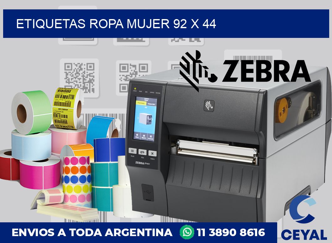 Etiquetas ropa mujer 92 x 44