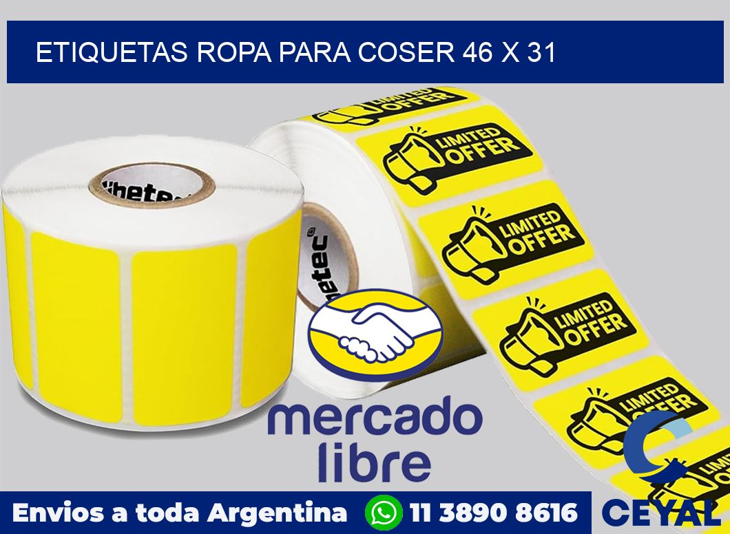 Etiquetas ropa para coser 46 x 31