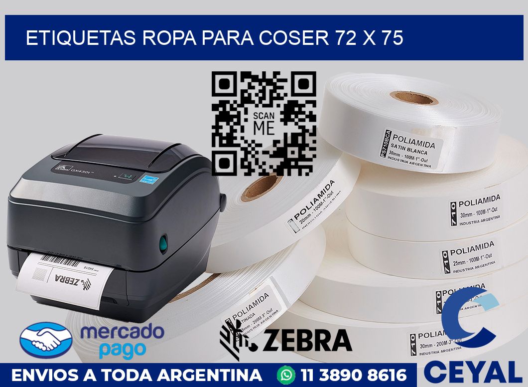 Etiquetas ropa para coser 72 x 75