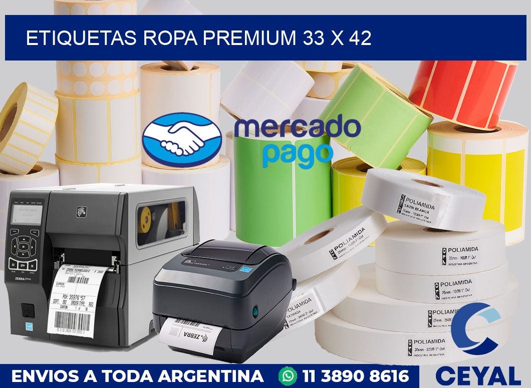 Etiquetas ropa premium 33 x 42