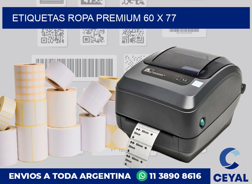 Etiquetas ropa premium 60 x 77
