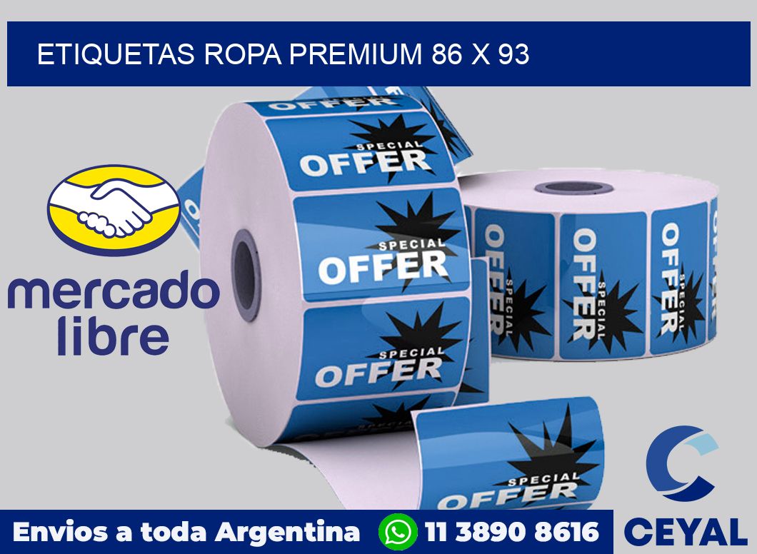Etiquetas ropa premium 86 x 93