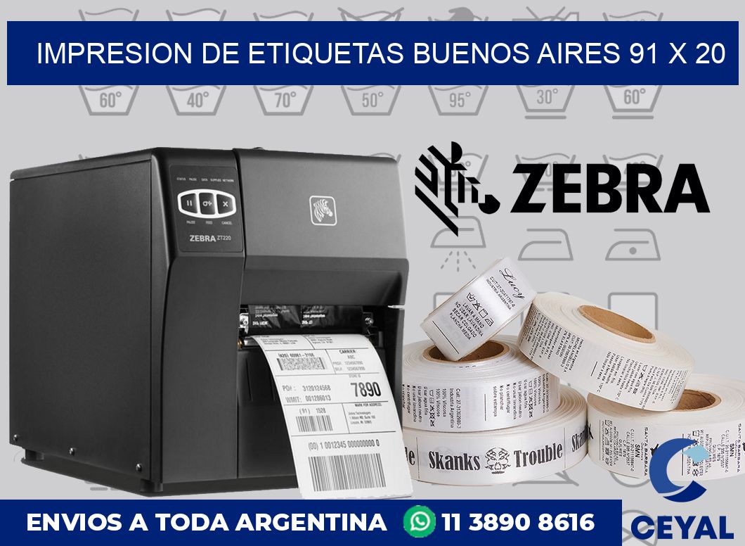 Impresion de etiquetas Buenos Aires 91 x 20