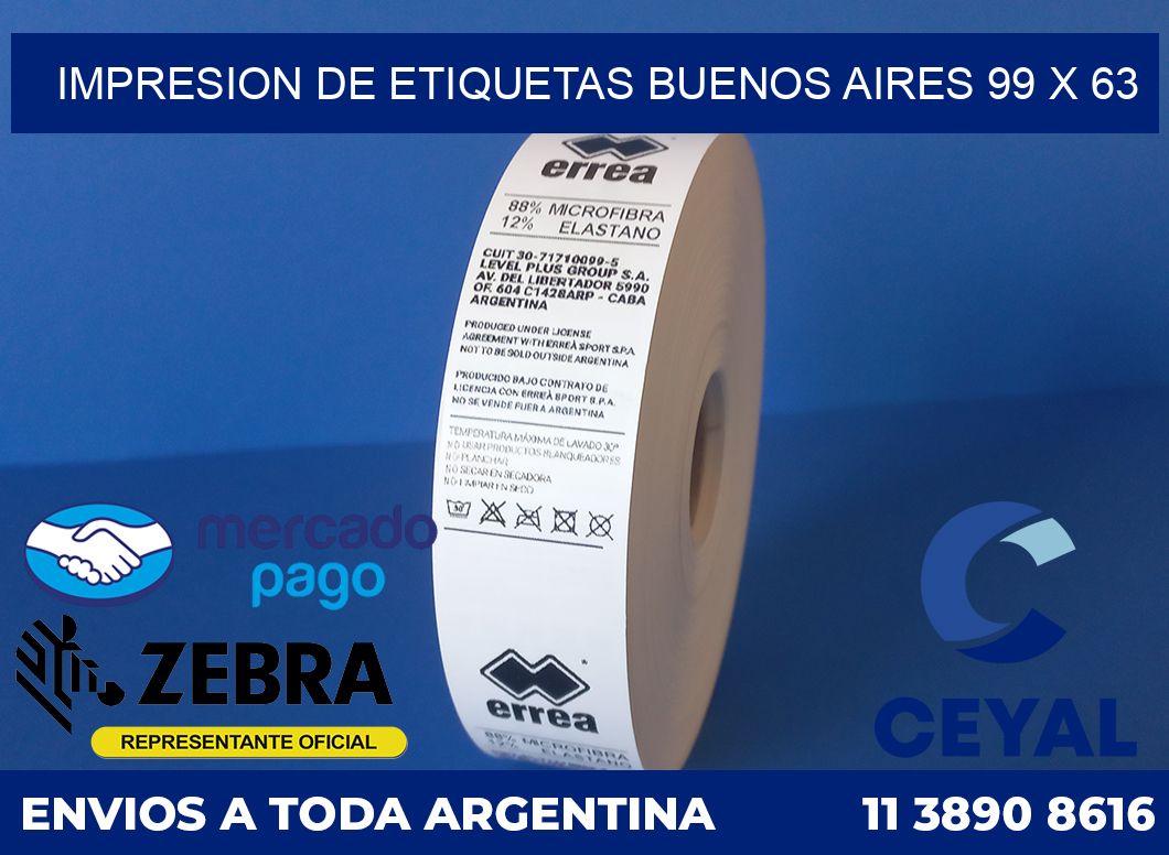 Impresion de etiquetas Buenos Aires 99 x 63