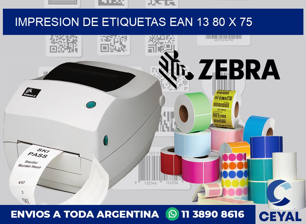 Impresion de etiquetas EAN 13 80 x 75