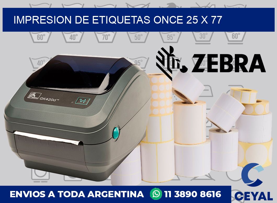 Impresion de etiquetas Once 25 x 77