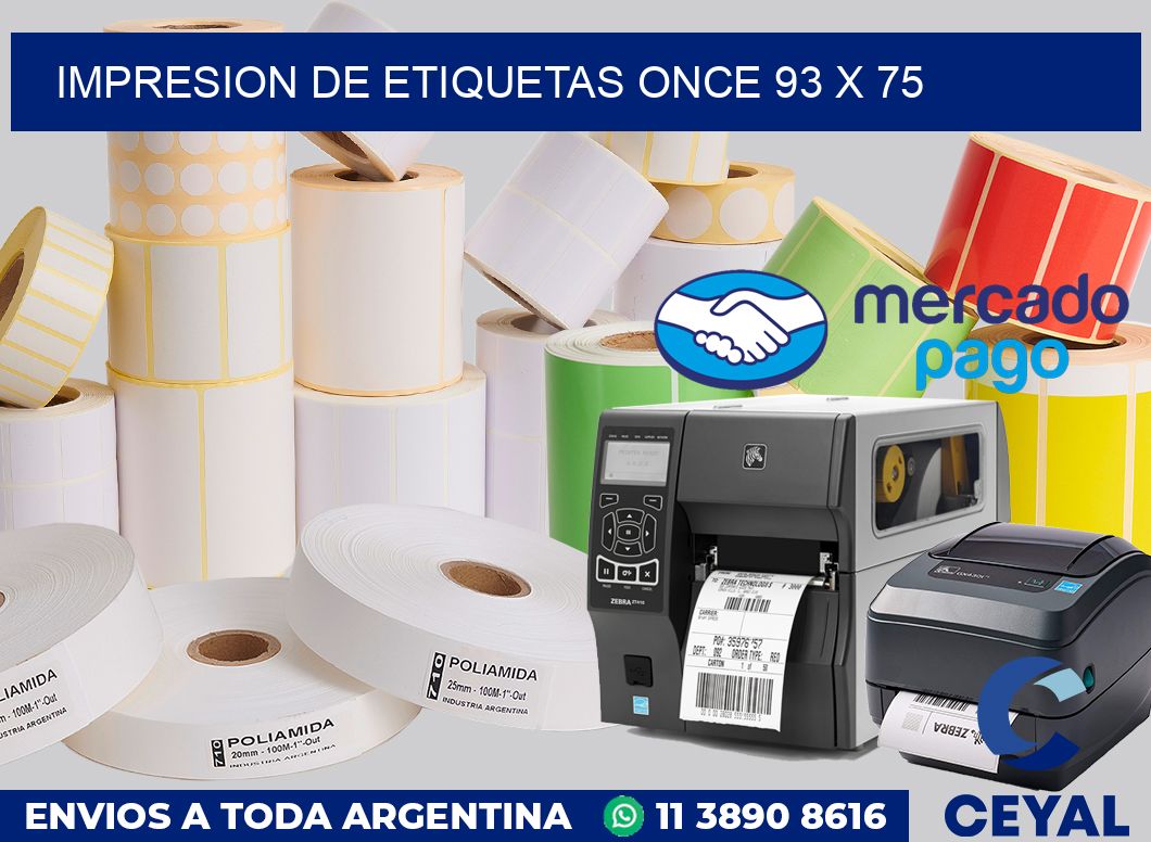 Impresion de etiquetas Once 93 x 75