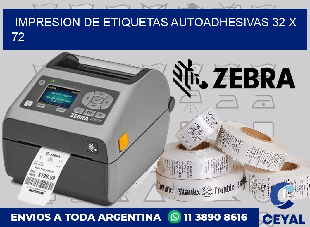 Impresion de etiquetas autoadhesivas 32 x 72