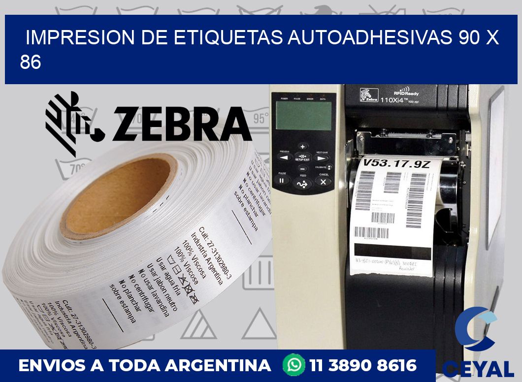 Impresion de etiquetas autoadhesivas 90 x 86