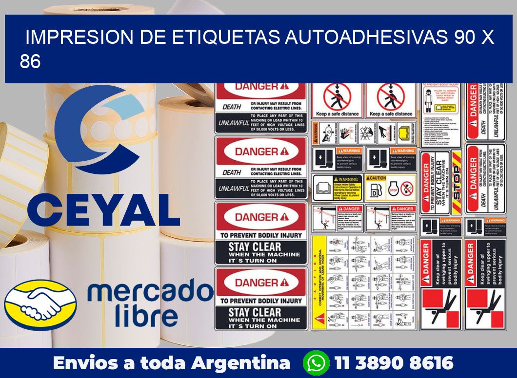 Impresion de etiquetas autoadhesivas 90 x 86