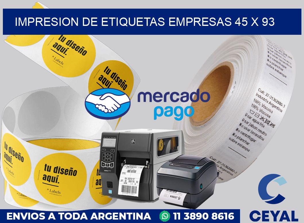 Impresion de etiquetas empresas 45 x 93