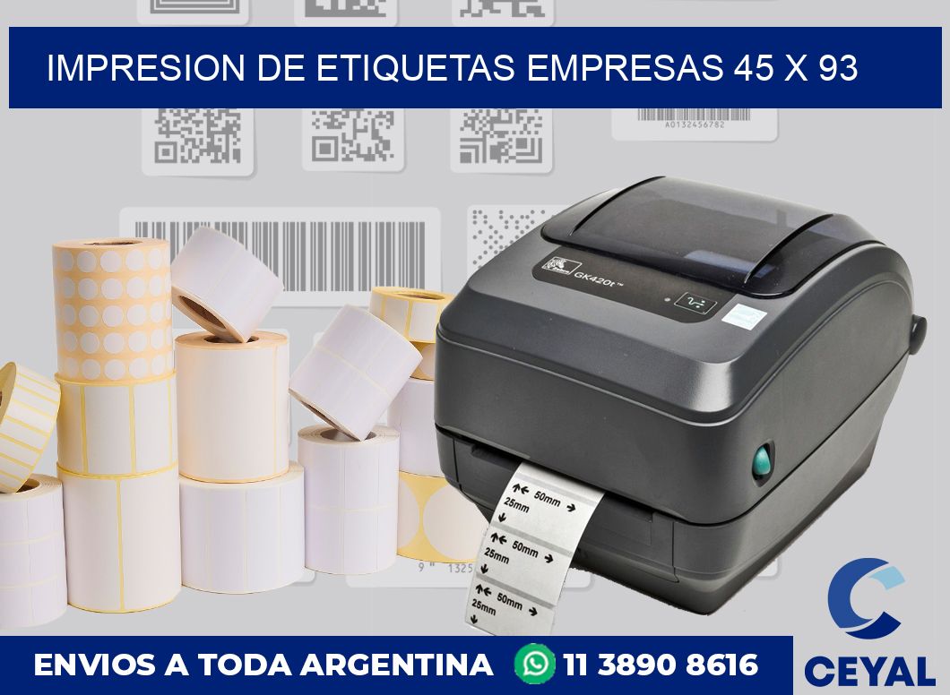Impresion de etiquetas empresas 45 x 93
