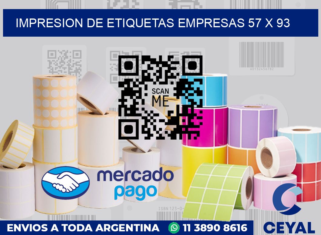 Impresion de etiquetas empresas 57 x 93
