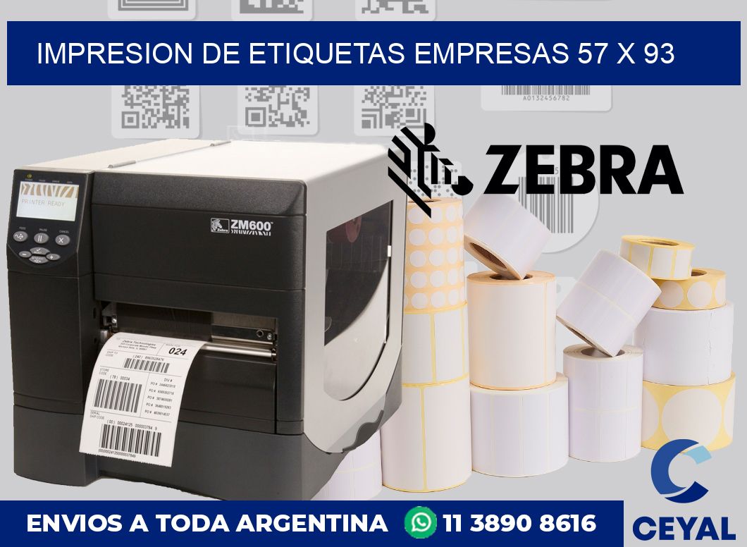 Impresion de etiquetas empresas 57 x 93