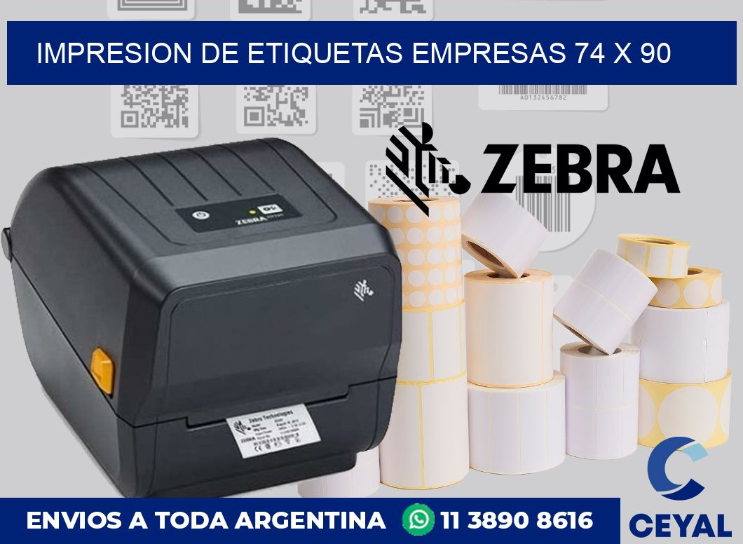 Impresion de etiquetas empresas 74 x 90
