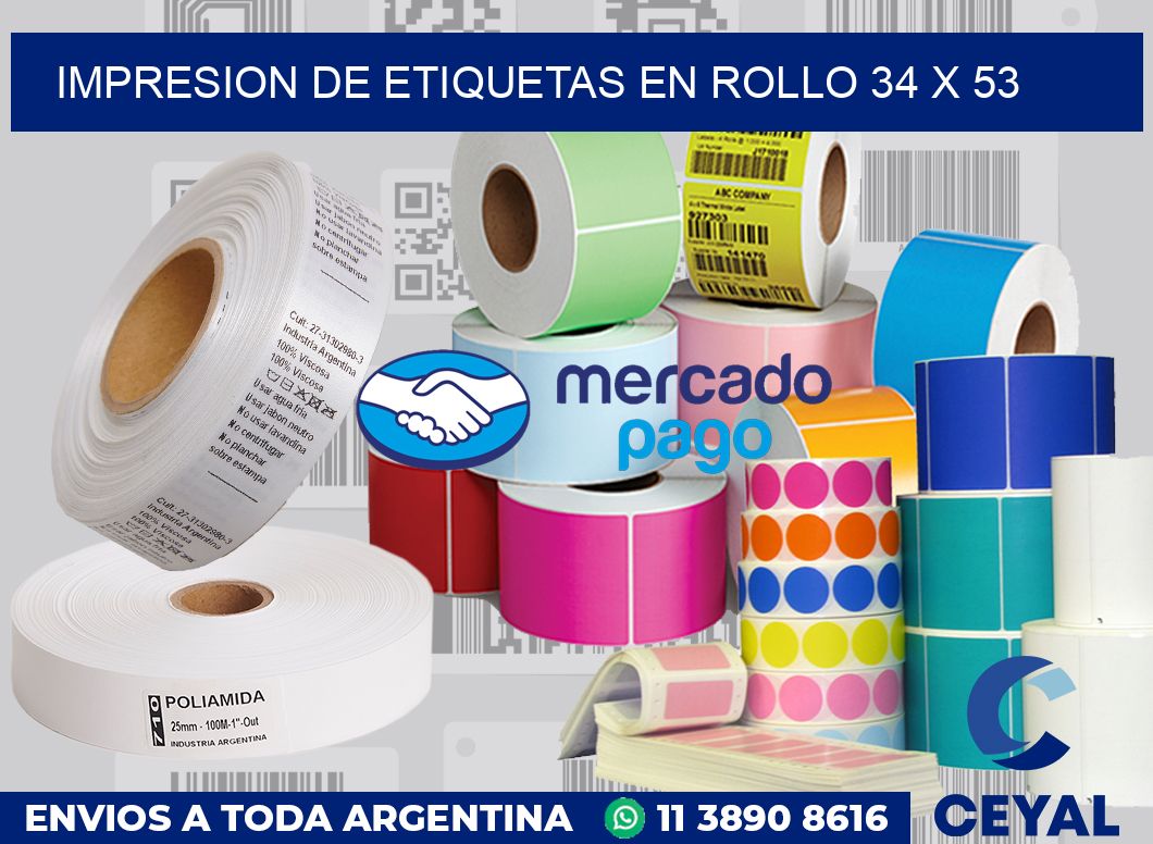 Impresion de etiquetas en rollo 34 x 53