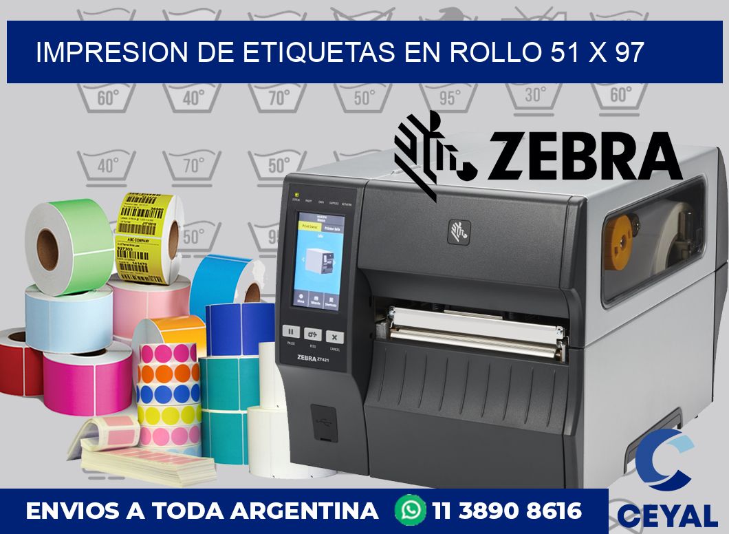 Impresion de etiquetas en rollo 51 x 97