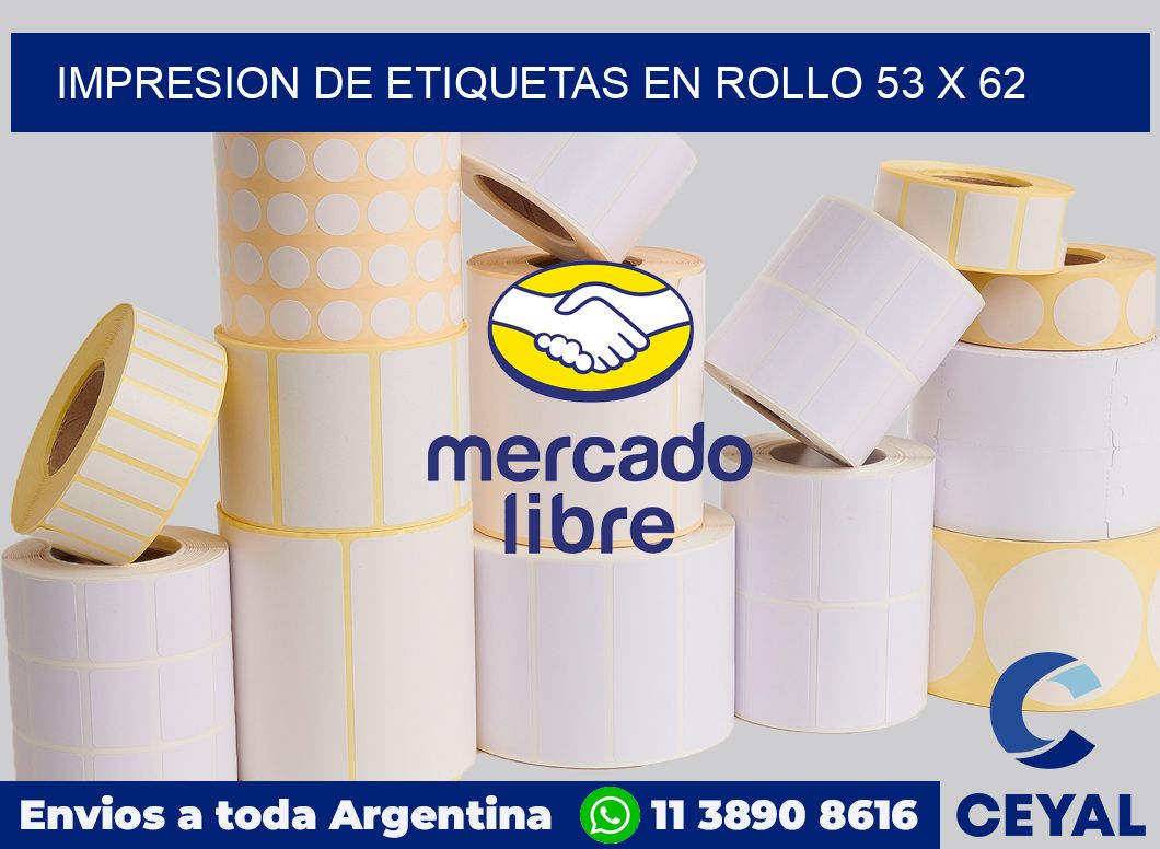 Impresion de etiquetas en rollo 53 x 62
