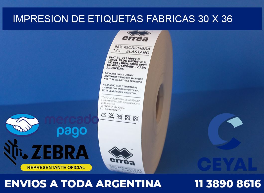 Impresion de etiquetas fabricas 30 x 36