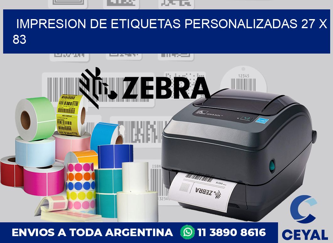 Impresion de etiquetas personalizadas 27 x 83