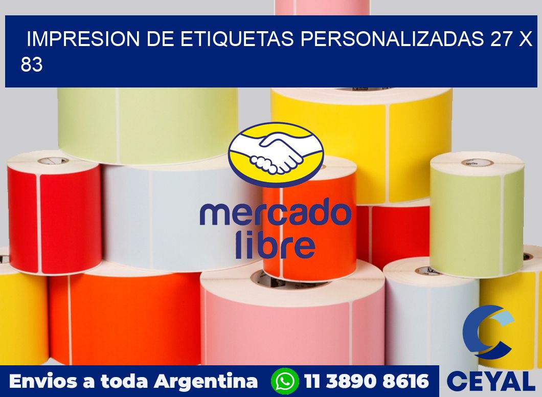 Impresion de etiquetas personalizadas 27 x 83