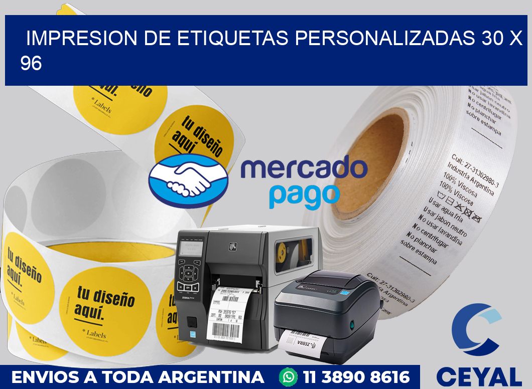 Impresion de etiquetas personalizadas 30 x 96