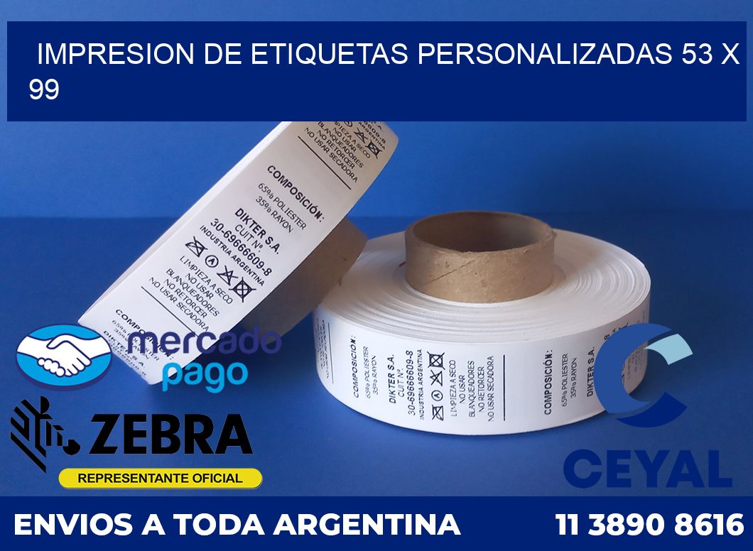 Impresion de etiquetas personalizadas 53 x 99