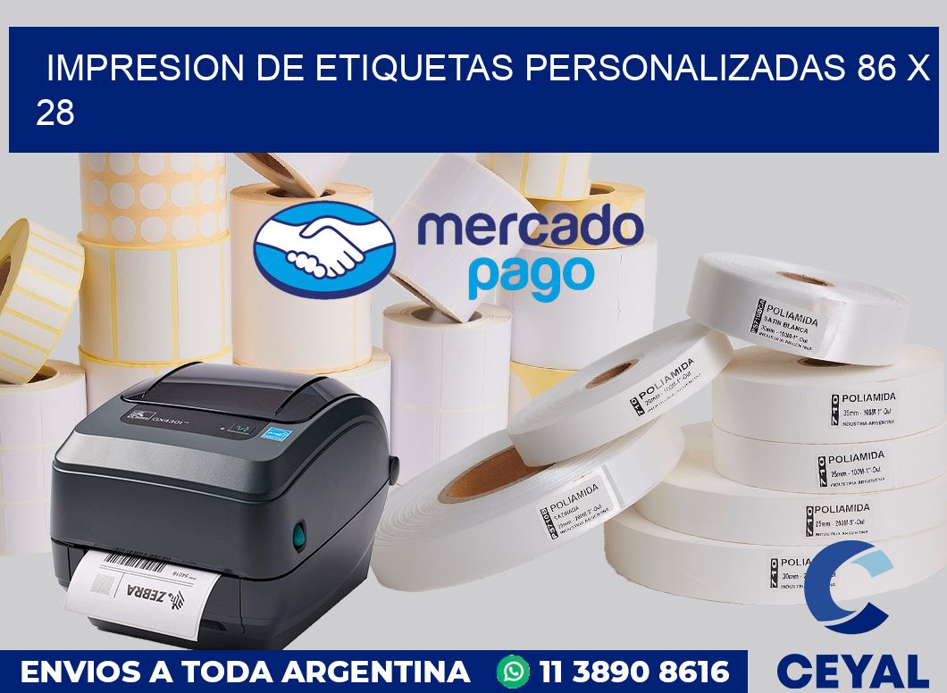 Impresion de etiquetas personalizadas 86 x 28