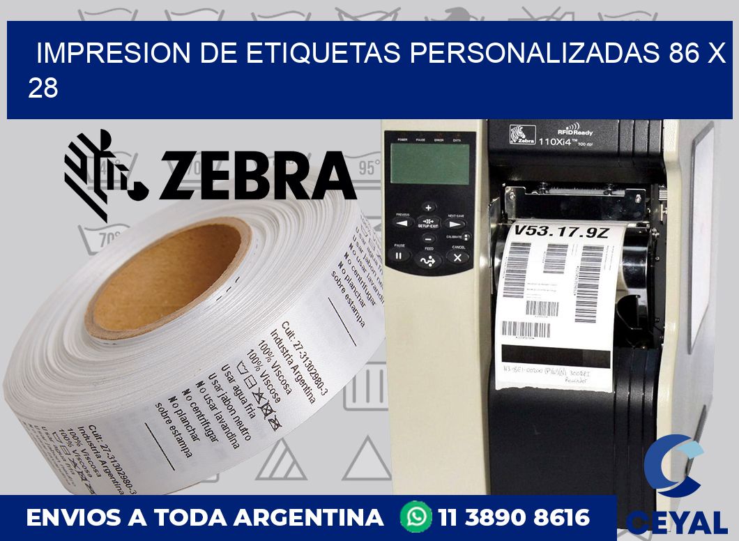 Impresion de etiquetas personalizadas 86 x 28