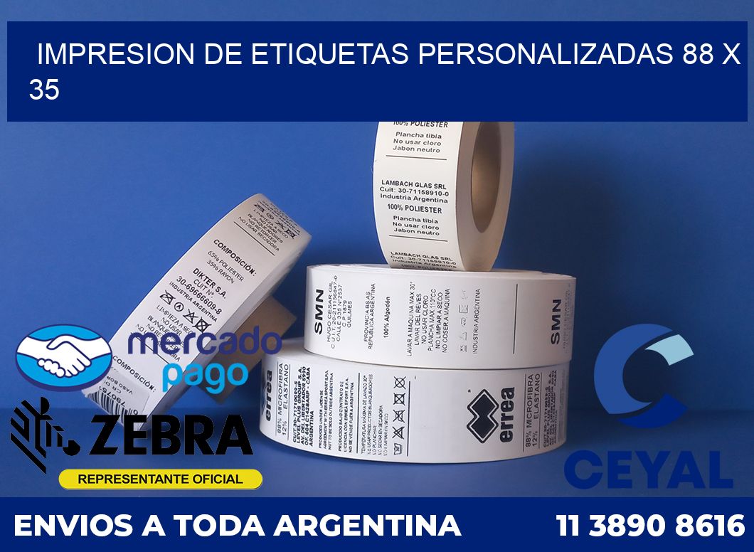 Impresion de etiquetas personalizadas 88 x 35