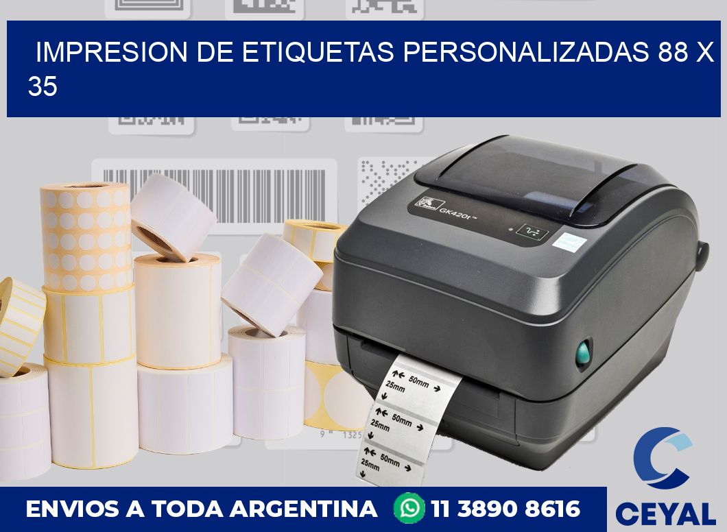 Impresion de etiquetas personalizadas 88 x 35