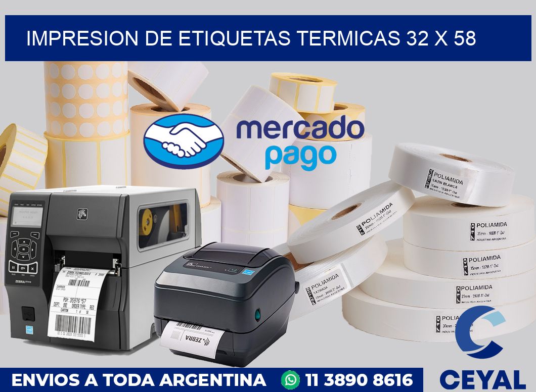 Impresion de etiquetas termicas 32 x 58