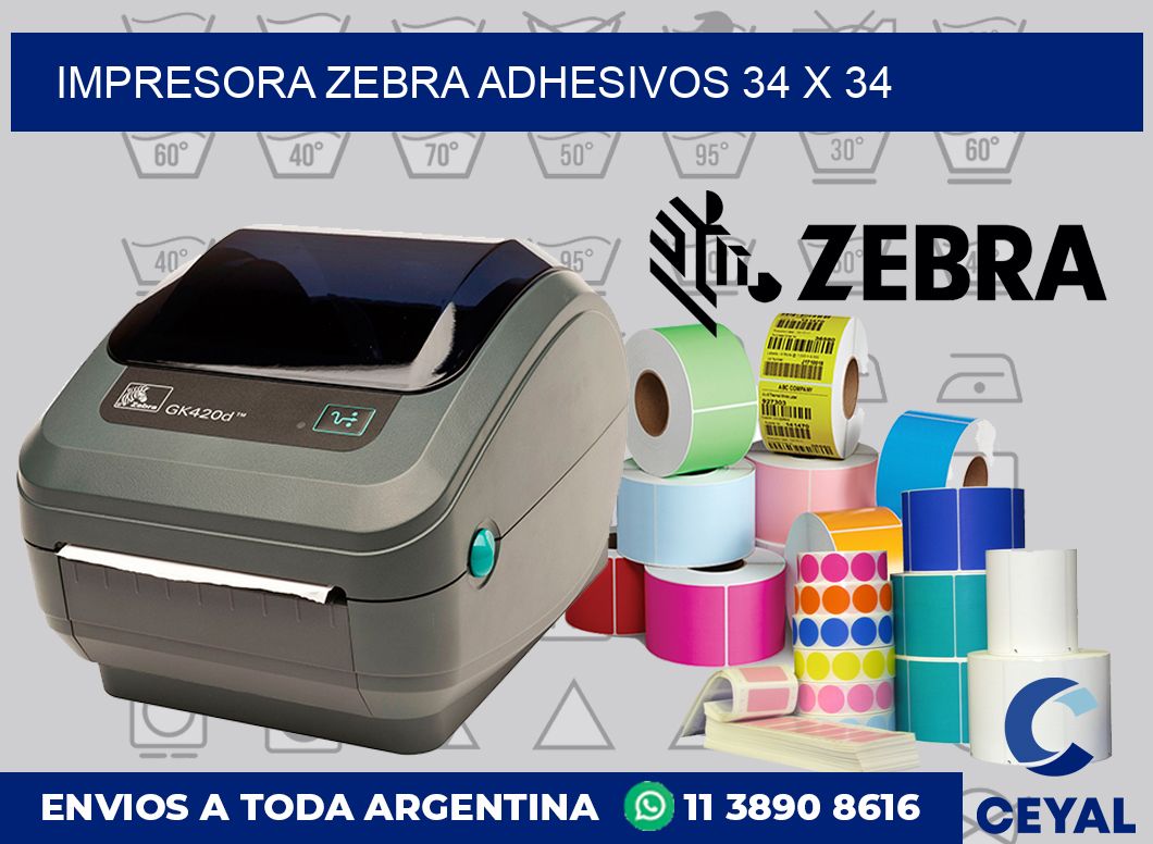 Impresora Zebra adhesivos 34 x 34