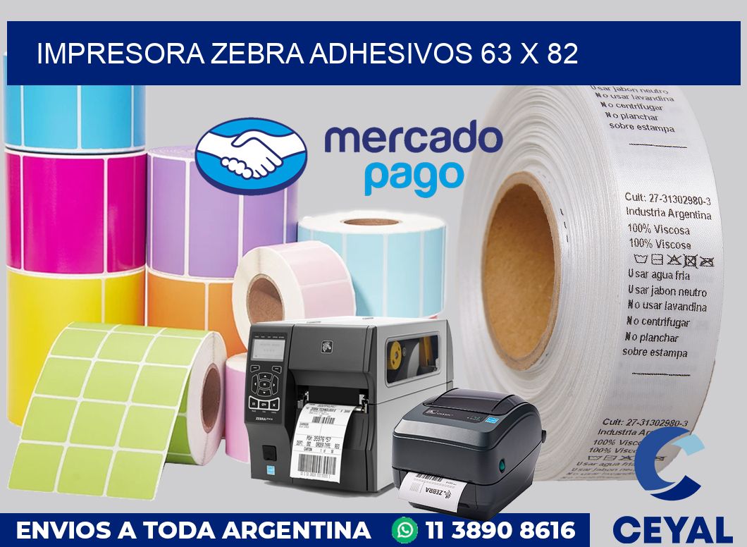 Impresora Zebra adhesivos 63 x 82