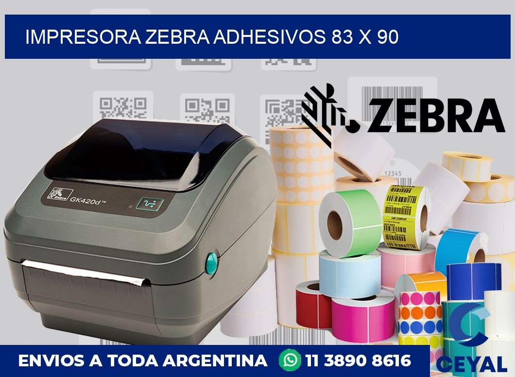 Impresora Zebra adhesivos 83 x 90