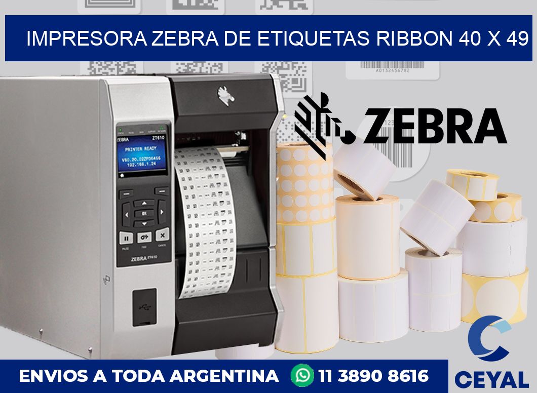 Impresora Zebra de etiquetas ribbon 40 x 49