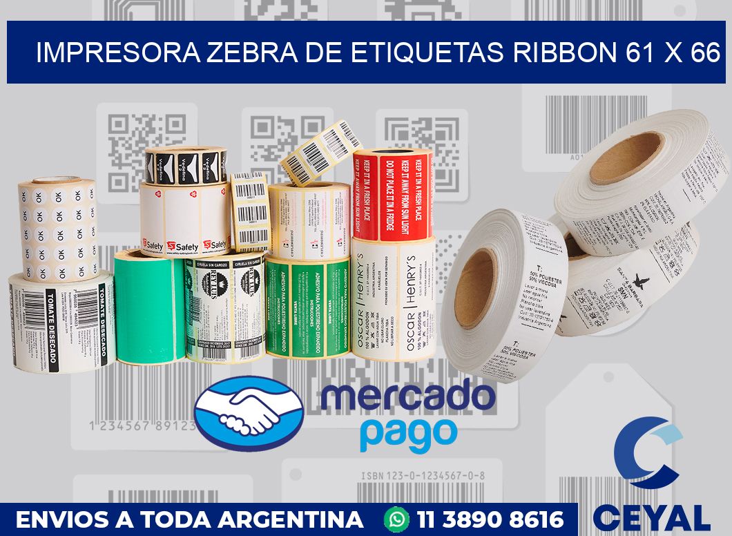 Impresora Zebra de etiquetas ribbon 61 x 66