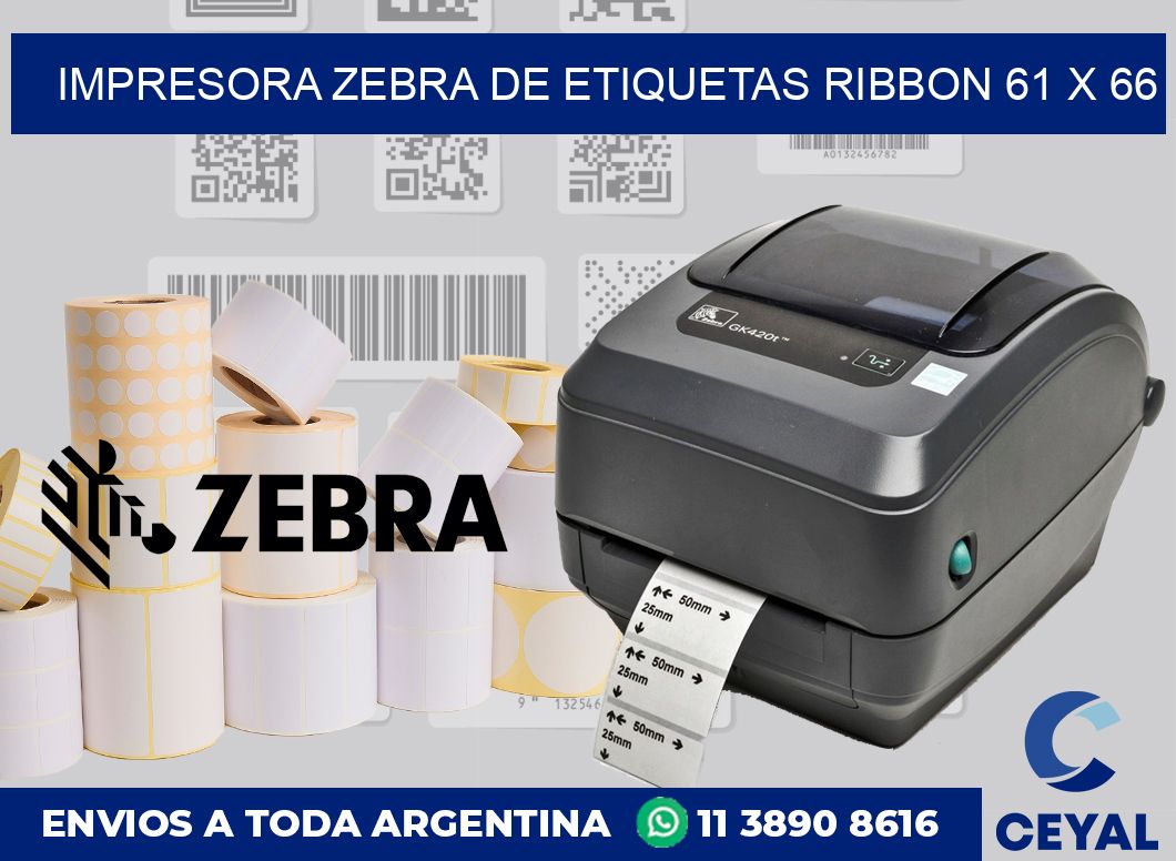 Impresora Zebra de etiquetas ribbon 61 x 66