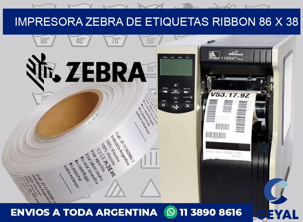 Impresora Zebra de etiquetas ribbon 86 x 38