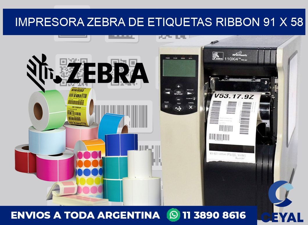 Impresora Zebra de etiquetas ribbon 91 x 58