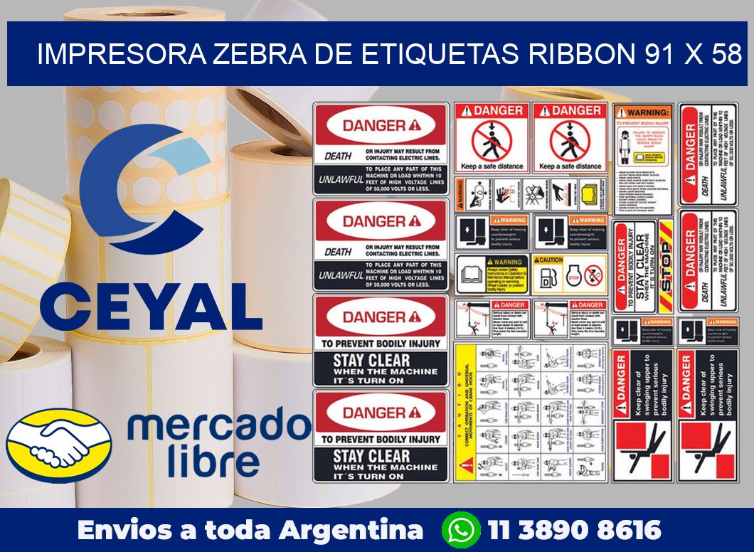 Impresora Zebra de etiquetas ribbon 91 x 58