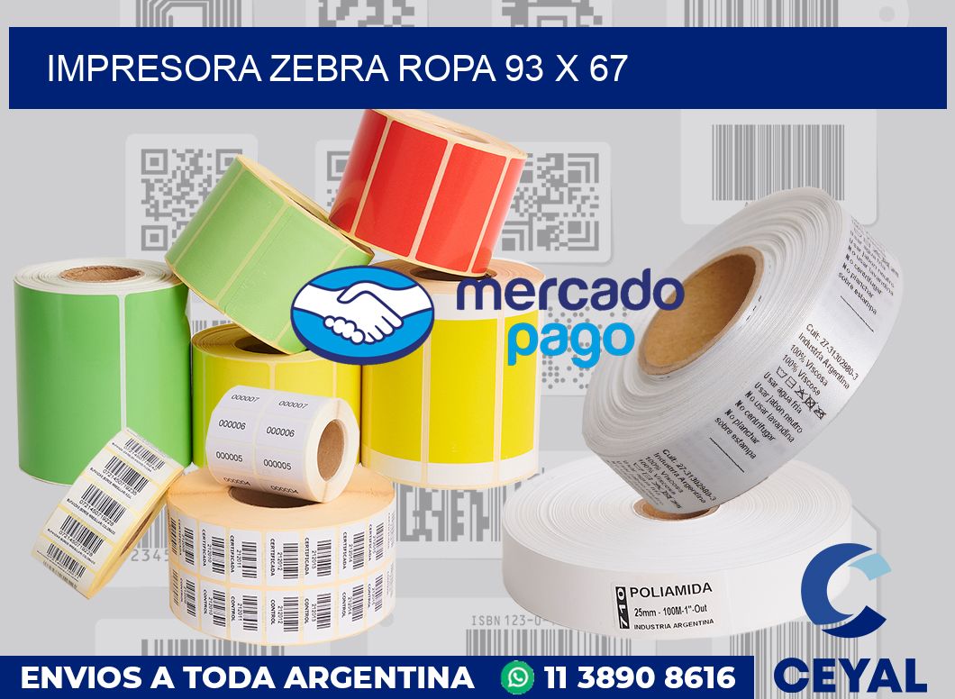 Impresora Zebra ropa 93 x 67