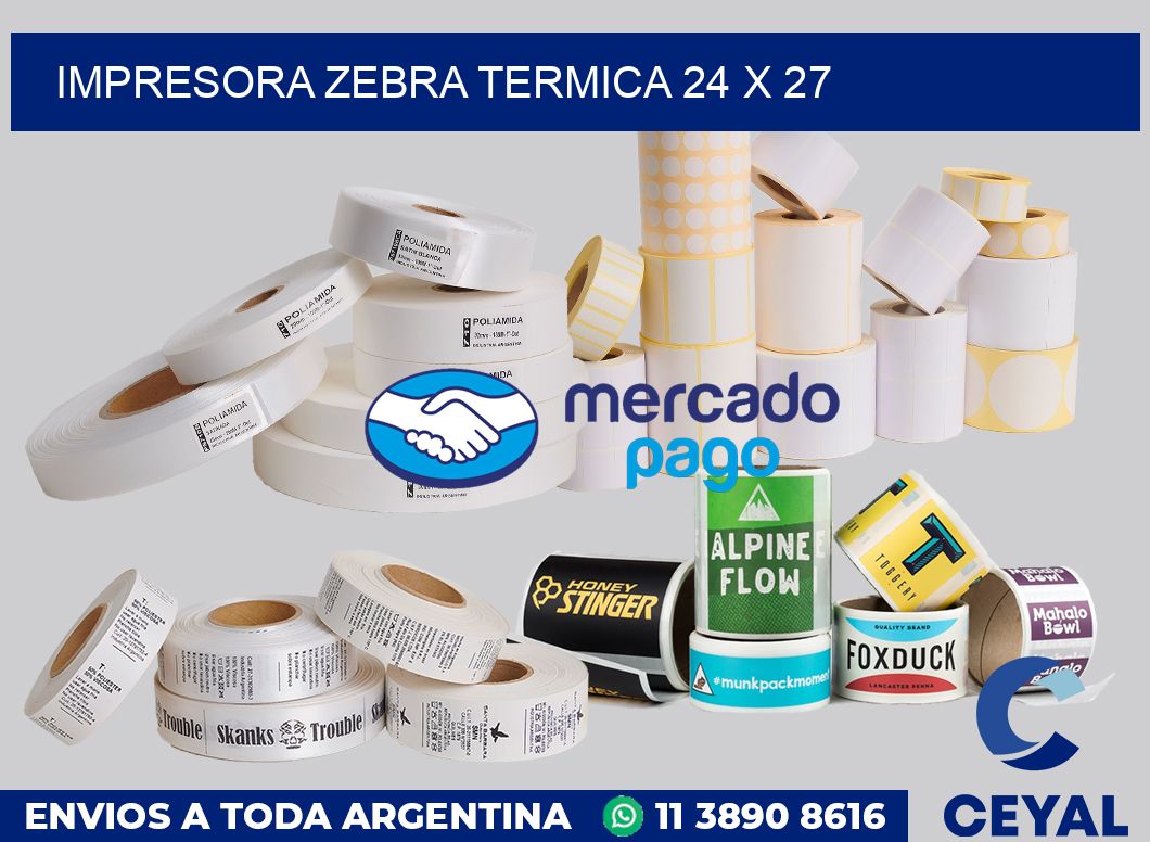 Impresora Zebra termica 24 x 27