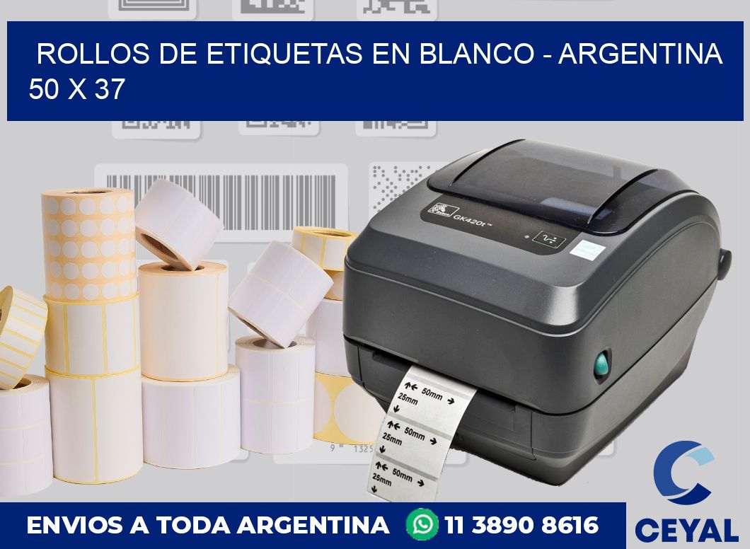 Rollos de etiquetas en blanco - Argentina 50 x 37