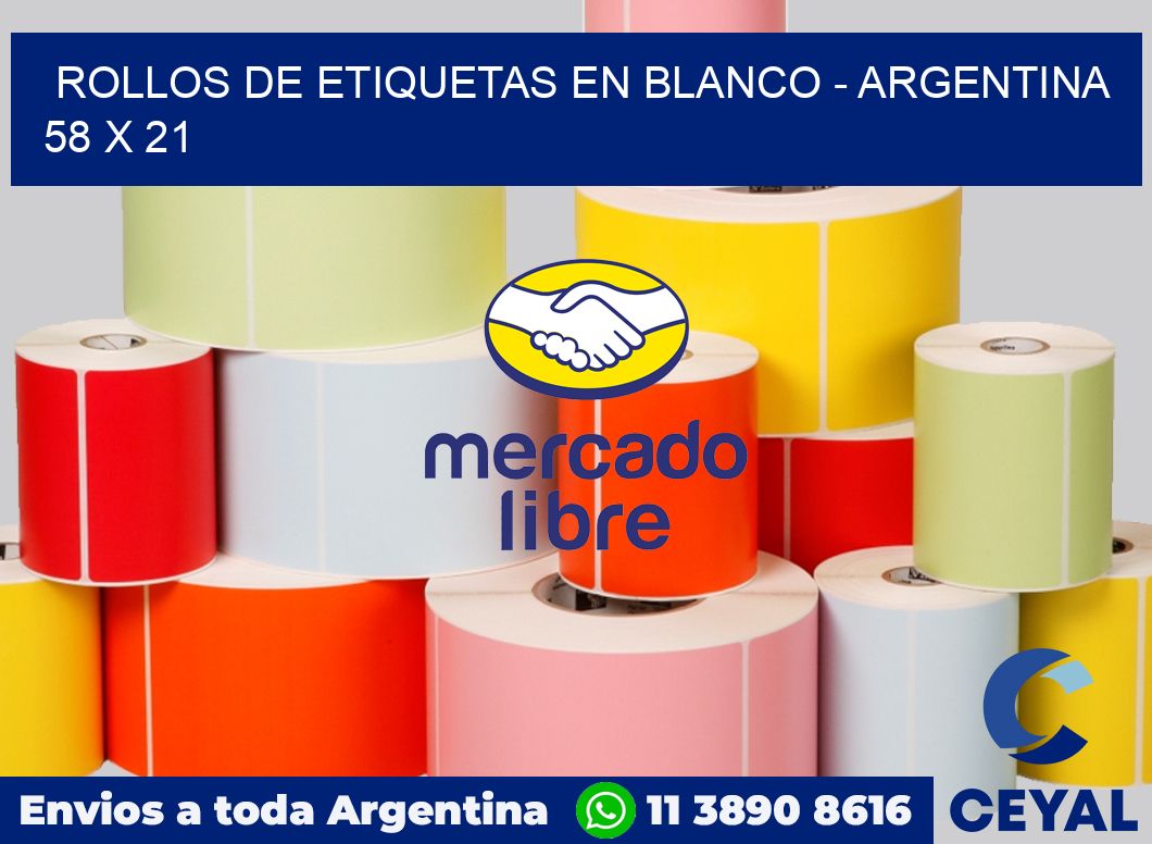 Rollos de etiquetas en blanco - Argentina 58 x 21