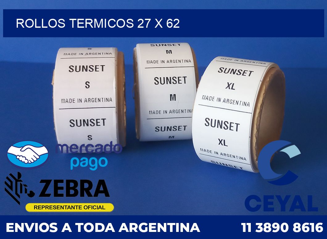 Rollos termicos 27 x 62