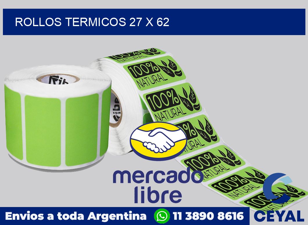 Rollos termicos 27 x 62