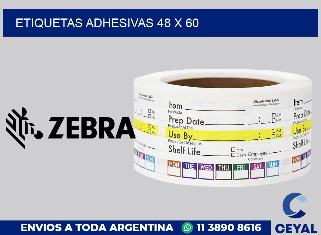 etiquetas adhesivas 48 x 60