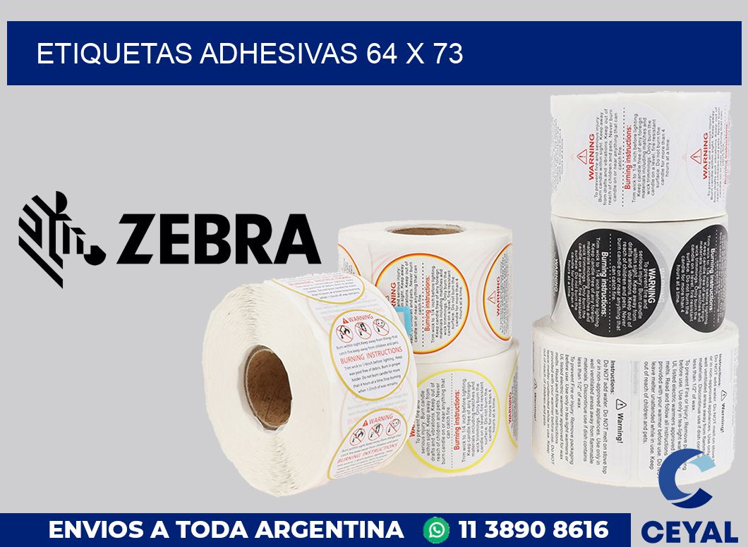 etiquetas adhesivas 64 x 73