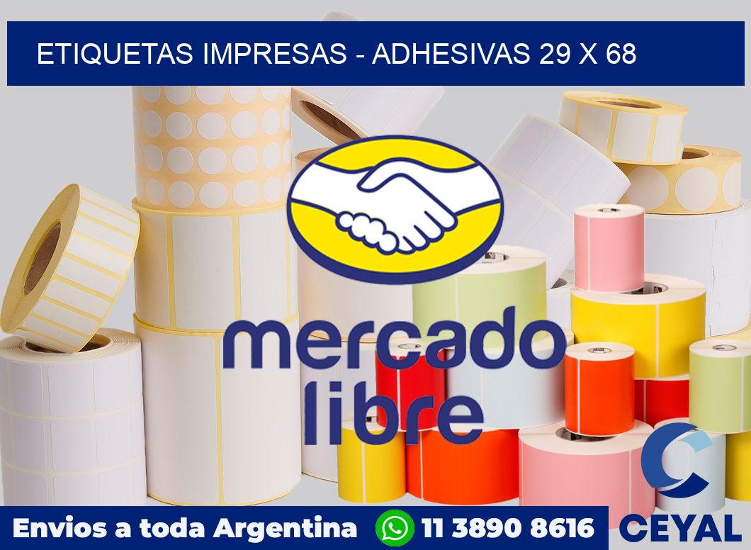 etiquetas impresas - Adhesivas 29 x 68